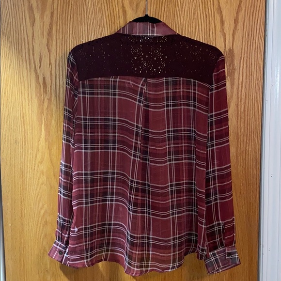 Sheer flannel top - Picture 3 of 9